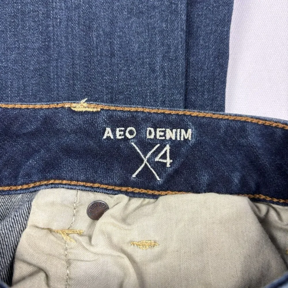 American Eagle Jeans Skinny Kick Boot Cut 360 Super Stretch Womens Size 16 Blue